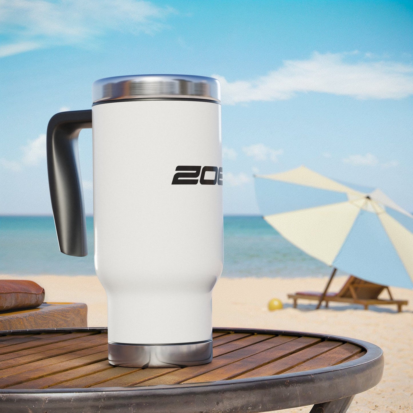 Stainless Steel Travel Mug with Handle, 14oz